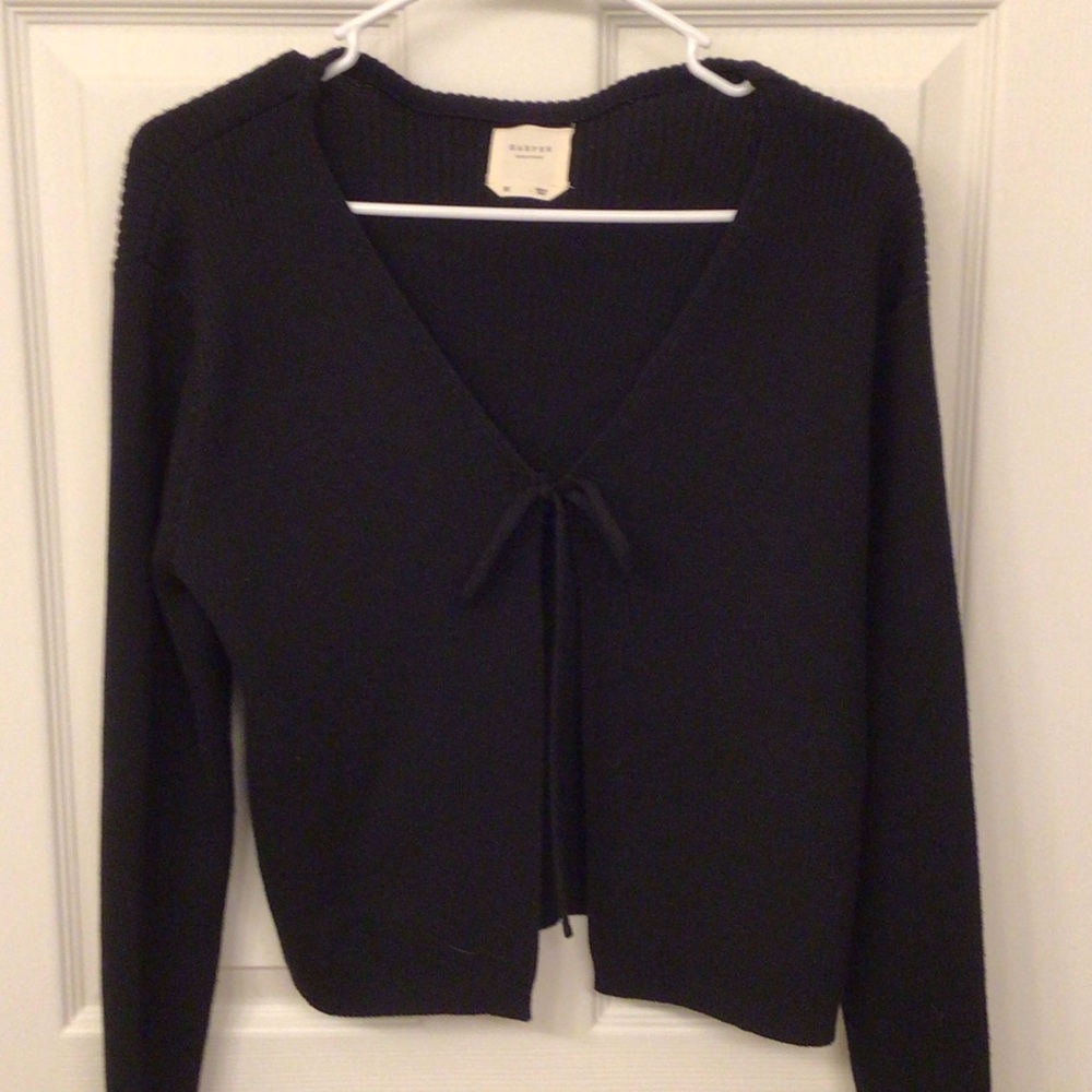 Harper Black V-Neck Cardigan